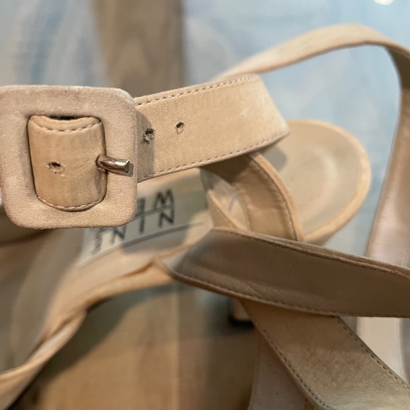 Suede Open-Toe Heels with Ankle Straps - Picture 6 of 8